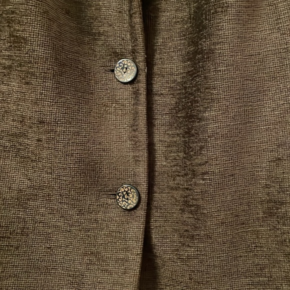 Lds chenille /soft corduroy blazer , 2 wood buttons - Picture 3 of 6